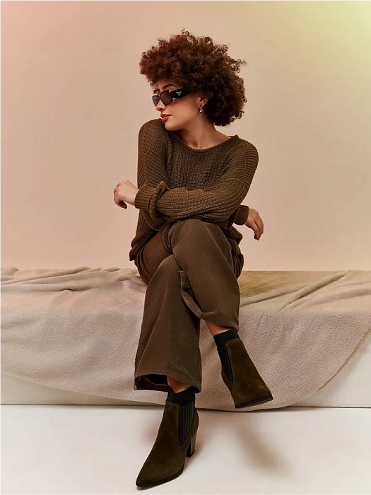 Женские ботильоны FEDERICA RODARI хаки, артикул 7E-3C509-60