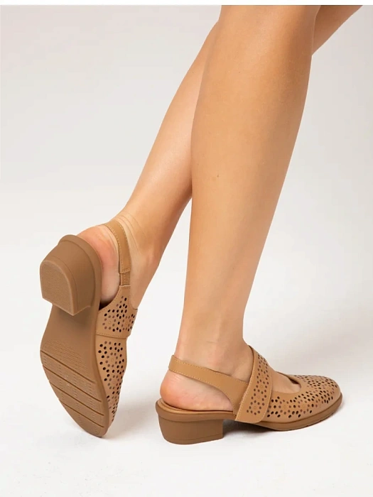 Женские слингбэки FEDERICA RODARI коричневые, артикул 7E-4H189-631