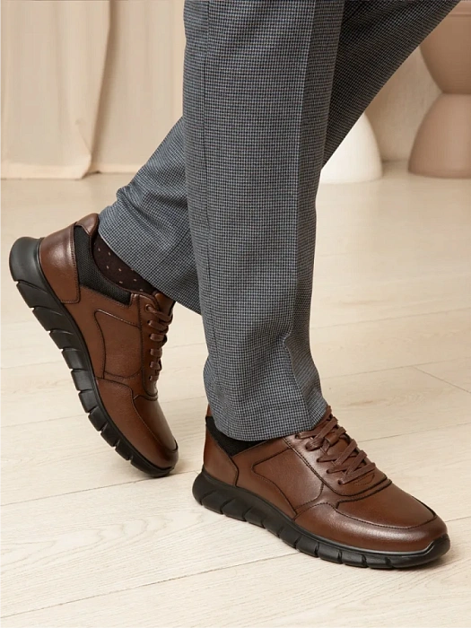 Мужские кроссовки BRUNO RENZONI  коричневые, артикул DSHD-DM003