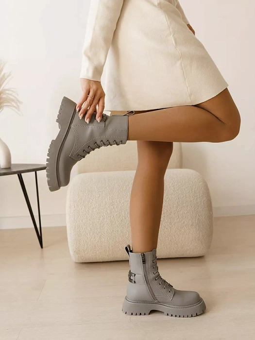 Женские берцы SOFIA-ALEXANDRA серые, артикул 17E-Z16569-F02B