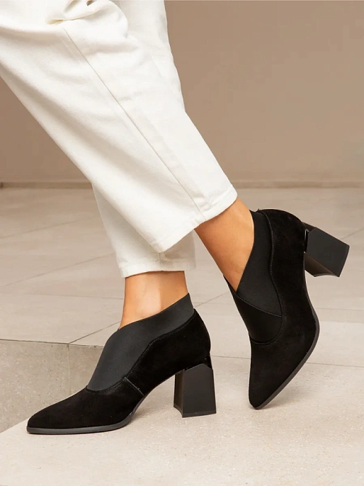 Женские ботильоны eObuv черные, артикул KF563-030EO