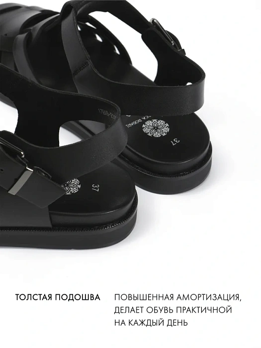 Женские сандалии FEDERICA RODARI черные, артикул 17EOB-Z15200-H019-14Q-22SS