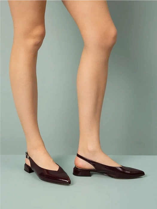 Женские слингбэки FEDERICA RODARI бордовые, артикул 43E-H5176-B82981-11