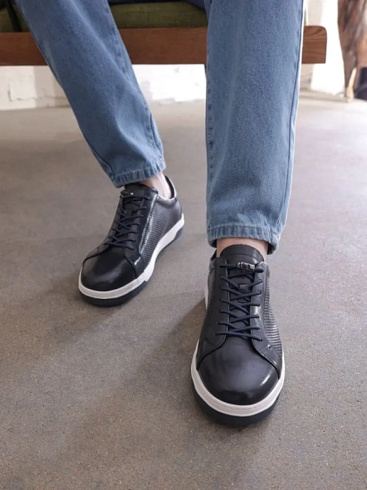 Мужские кеды BRUNO RENZONI  синие, артикул M21BB-66B