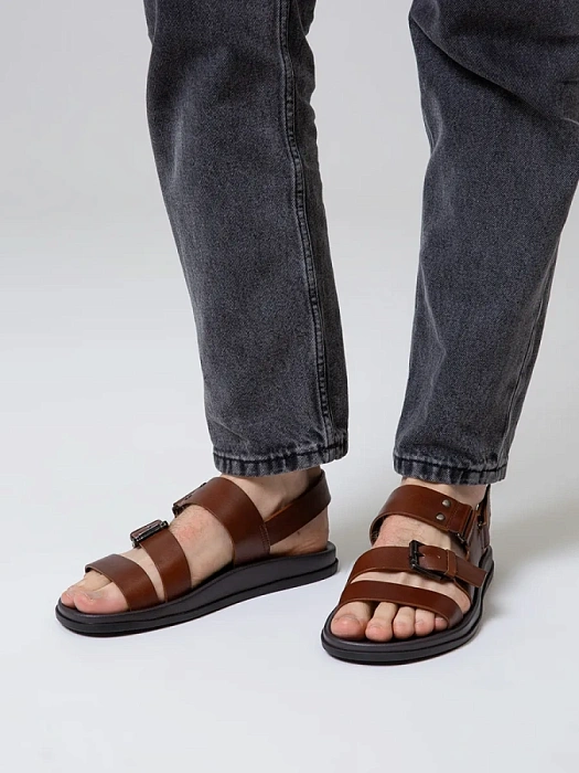 Мужские сандалии BRUNO RENZONI  коричневые, артикул TK910-13-P2