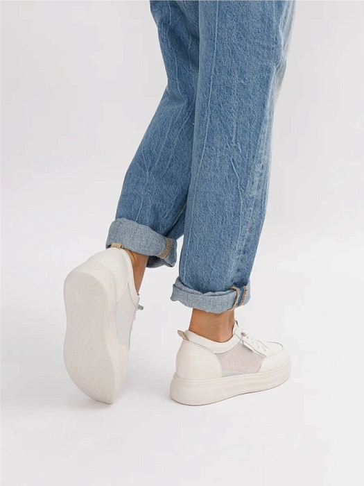 Женские кеды eObuv бежевые, артикул AW25-60-13