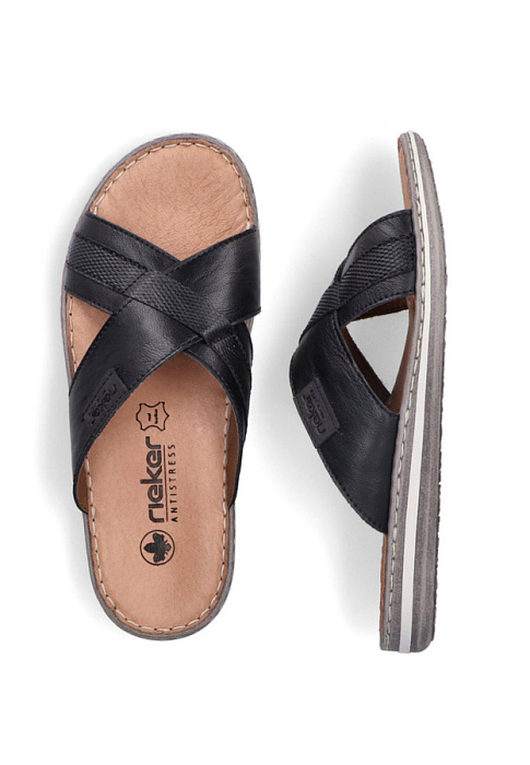 Мужские слайдеры RIEKER черные, артикул 21082-00