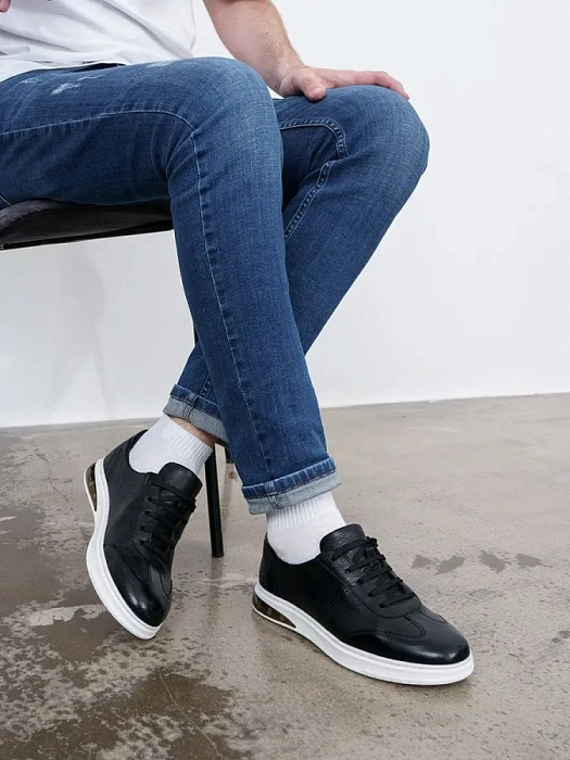 Мужские кеды BRUNO RENZONI  черные, артикул YS391AB-K21A