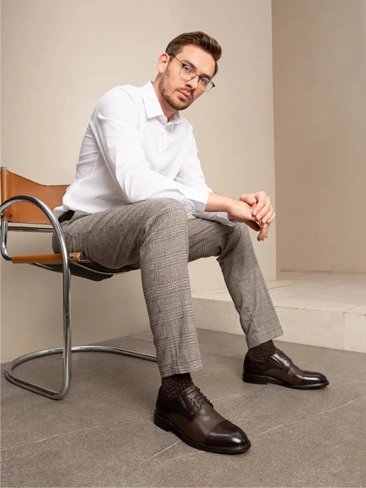 Мужские туфли BRUNO RENZONI  коричневые, артикул 24118-35-F199X