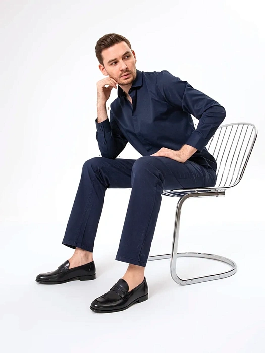 Мужские лоферы BRUNO RENZONI  синие, артикул F238AB-19B