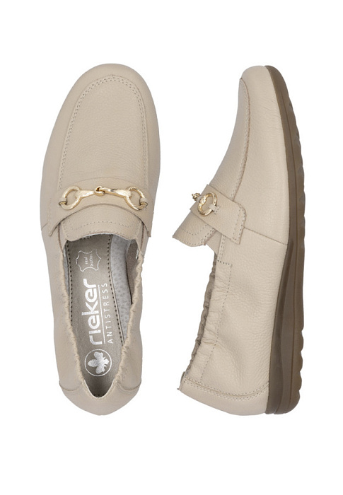 Женские мокасины RIEKER бежевые, артикул L9354-60