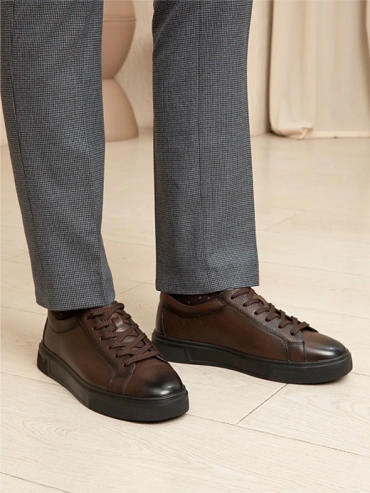 Мужские кеды BRUNO RENZONI  коричневые, артикул 523020-116