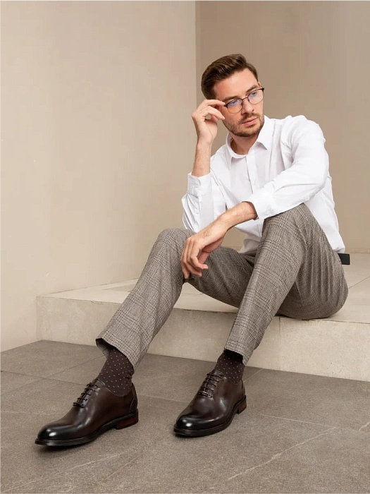 Мужские туфли BRUNO RENZONI  коричневые, артикул A001-1