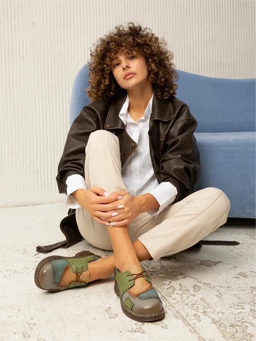 Женские туфли eObuv зеленые, артикул DA-W25-WLM3-HP23-1