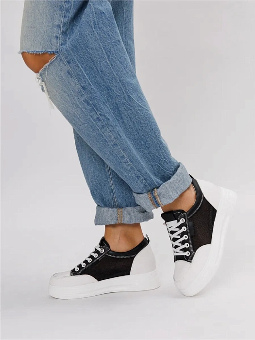 Женские кеды eObuv черные, артикул AW25-60-12