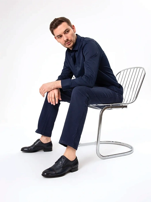 Мужские туфли BRUNO RENZONI  синие, артикул 5526A-707E