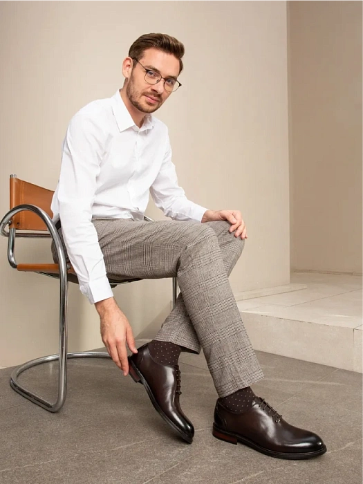 Мужские туфли BRUNO RENZONI  коричневые, артикул A001-1