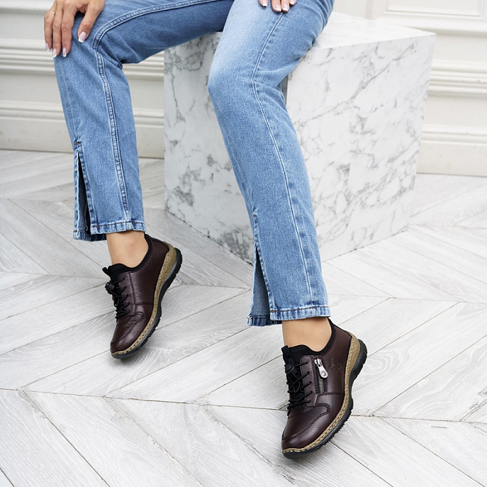 Женские кроссовки RIEKER бордовые, артикул N32G0-35