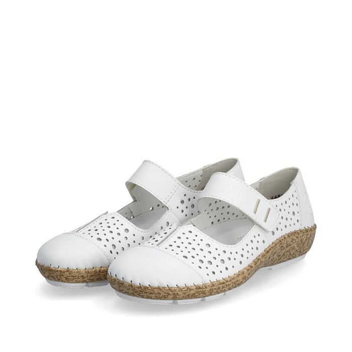 Женские туфли basic RIEKER белые, артикул 44880-80