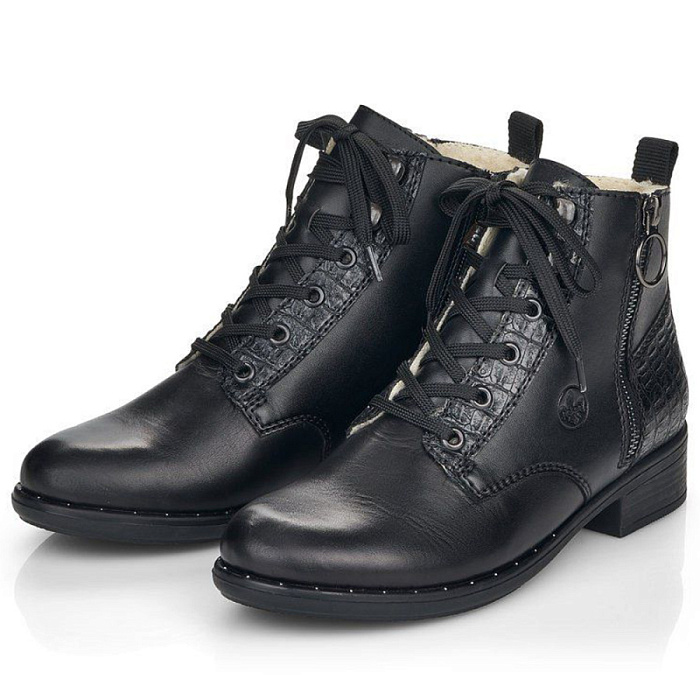 Женские ботинки basic RIEKER черные, артикул 77814-01