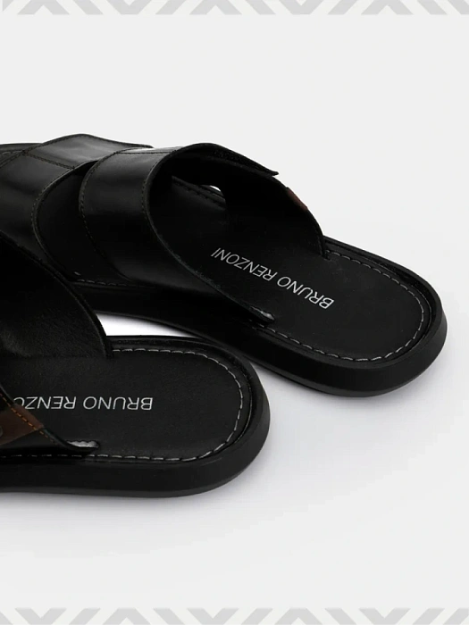 Мужские шлепанцы BRUNO RENZONI  черные, артикул 990628-8