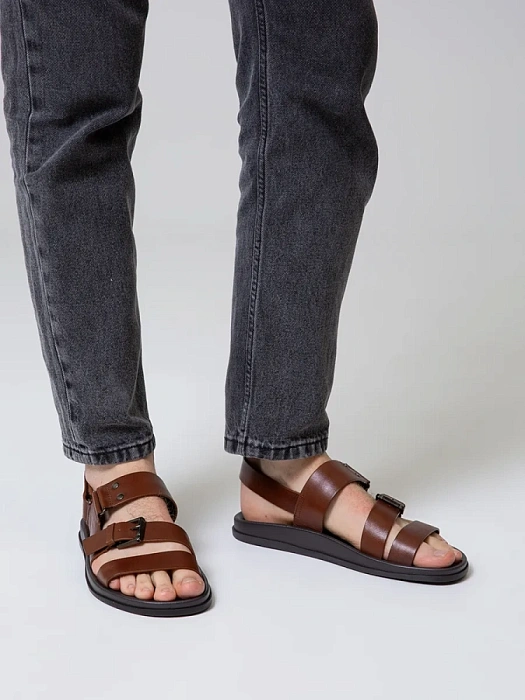 Мужские сандалии BRUNO RENZONI  коричневые, артикул TK910-13-P2