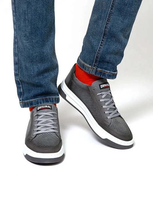 Мужские кеды BRUNO RENZONI  серые, артикул 033.261103