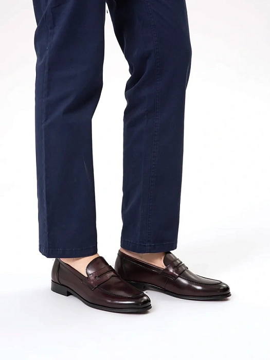 Мужские лоферы BRUNO RENZONI  бордовые, артикул F238AB-19D