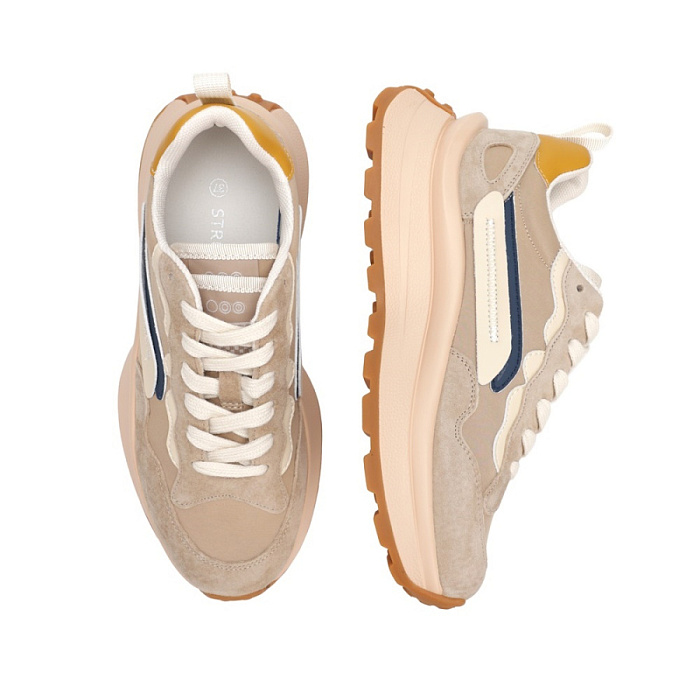 Женские кроссовки STROBBS бежевые, артикул F7388-9