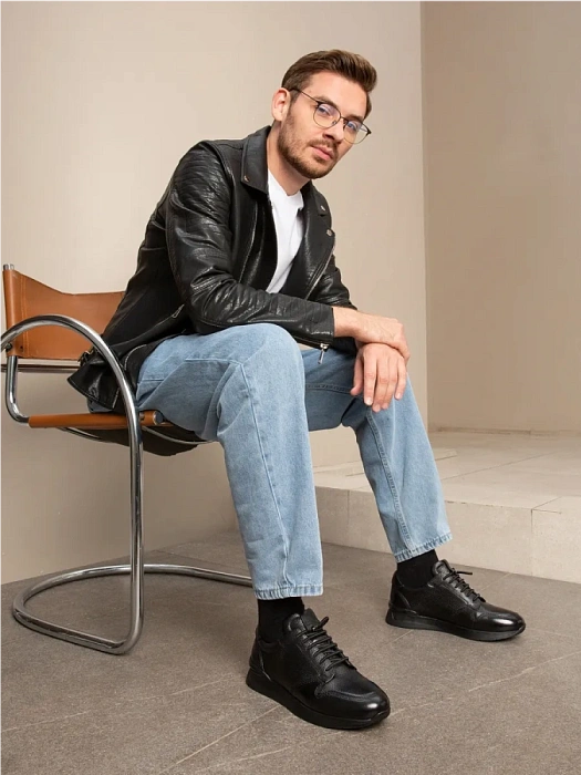 Мужские кроссовки BRUNO RENZONI  черные, артикул A004-1