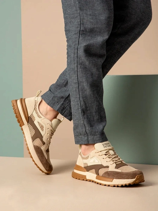 Мужские кроссовки BRUNO RENZONI  бежевые, артикул 951525-8