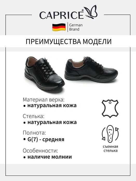 Женские кроссовки CAPRICE черные, артикул 9-23755-41-022