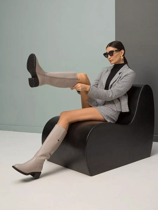 Женские сапоги basic Donna Daniella  бежевые, артикул RQ307-010