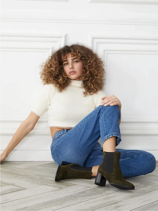 Женские челси FEDERICA RODARI зеленые, артикул 7E-3C580-833