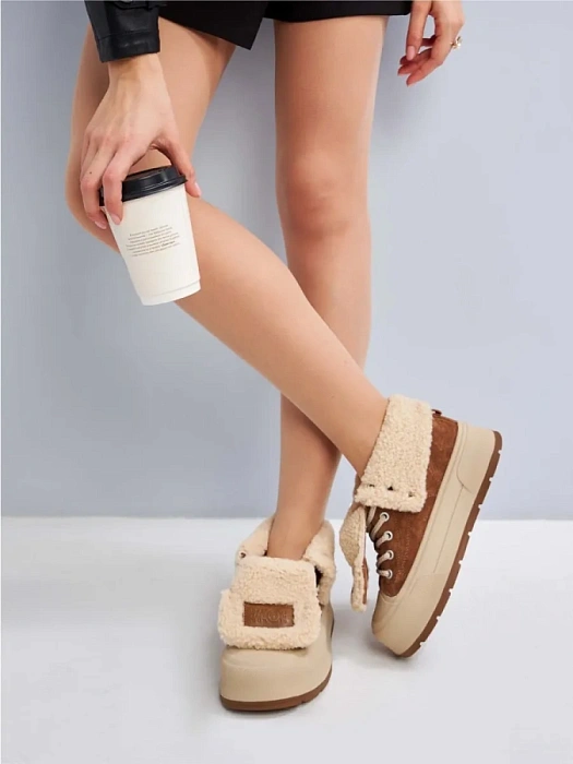 Женские ботинки eObuv коричневые, артикул 25AW-027