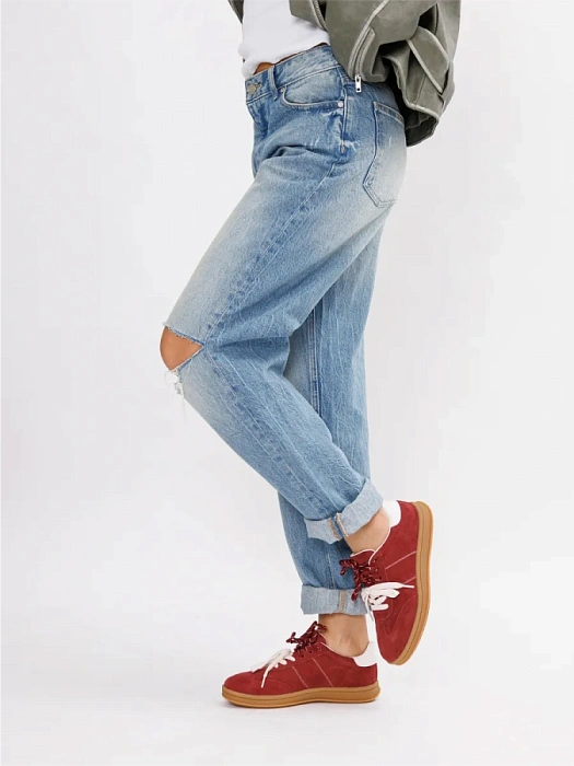 Женские кеды eObuv бордовые, артикул 25AW-011