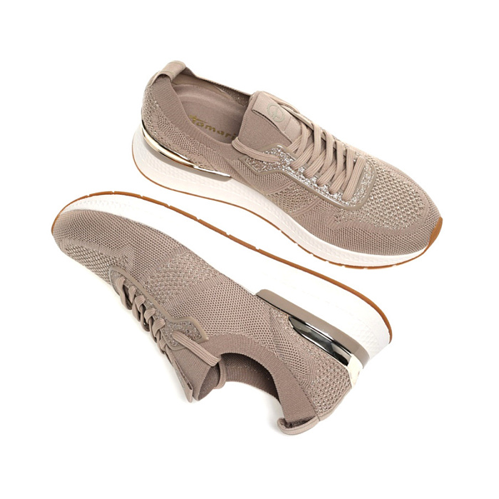 Женские кроссовки TAMARIS бежевые, артикул 1-23712-42-498