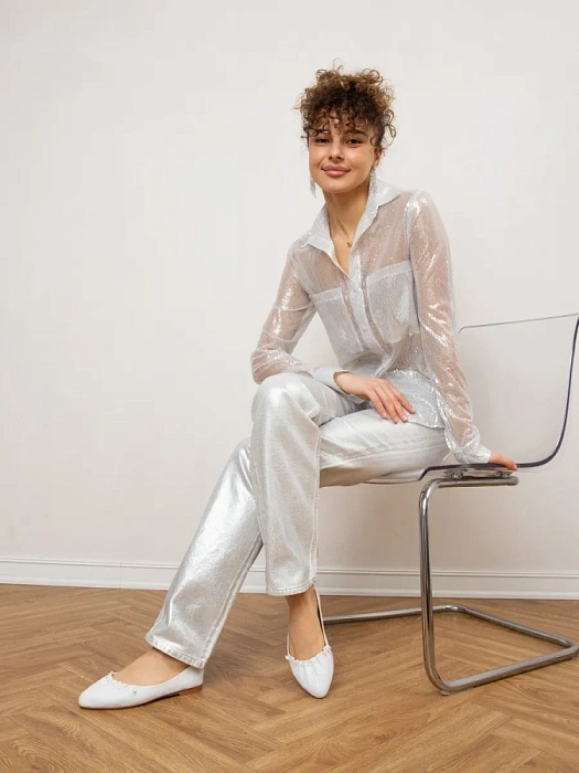 Женские балетки SOFIA-ALEXANDRA белые, артикул 38E-HF1082-B1057D1