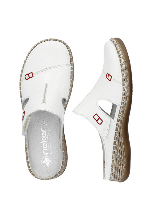 Женские сабо RIEKER белые, артикул 46462-80