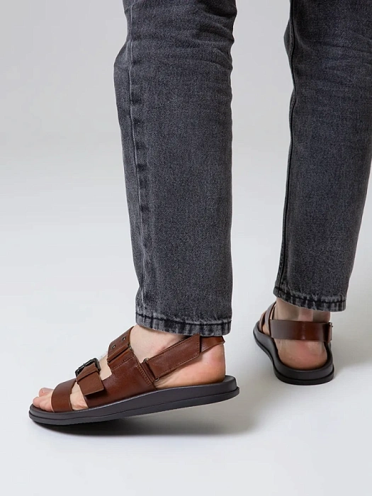 Мужские сандалии BRUNO RENZONI  коричневые, артикул TK910-13-P2