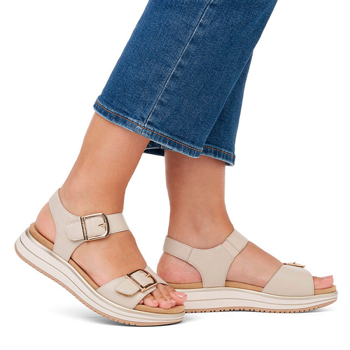 Женские сандалии REMONTE бежевые, артикул D1J51-80