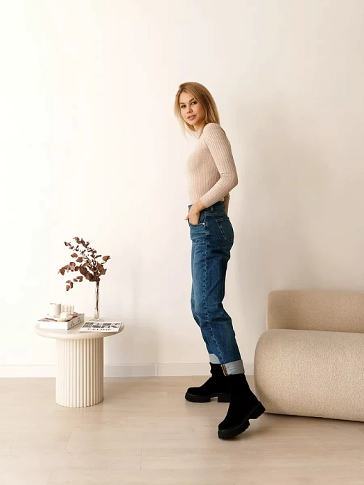 Женские ботинки basic SOFIA-ALEXANDRA черные, артикул 17E-16466-F5