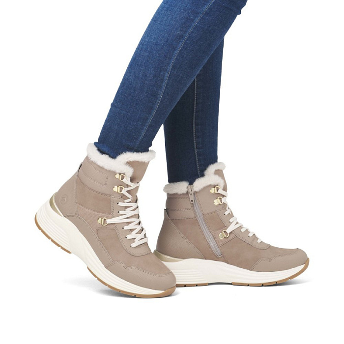 Женские ботинки REMONTE бежевые, артикул D6684-20