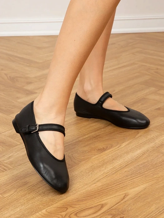 Женские балетки SOFIA-ALEXANDRA черные, артикул 38E-HF860-A411D1