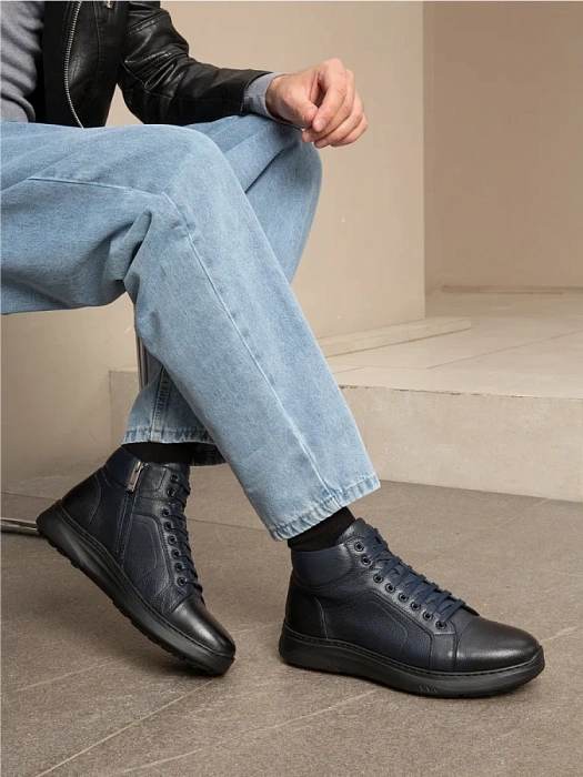 Мужские ботинки BRUNO RENZONI  синие, артикул 983X-16R-TA49