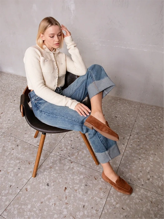 Женские лоферы SOFIA-ALEXANDRA бежевые, артикул 38E-HF695-A