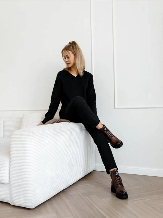 Женские ботинки FEDERICA RODARI шоколадные, артикул 15EOB-A3709D-6-1