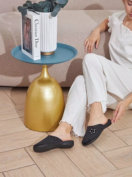 Женские тапочки домашние eObuv черные, артикул EO-C-04-1