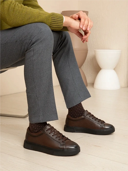 Мужские кеды BRUNO RENZONI  коричневые, артикул 523020-116