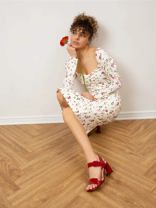 Женские босоножки  FEDERICA RODARI красные, артикул 38E-HF530-6856L1